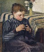 Camille Pissarro Woman sewing oil painting